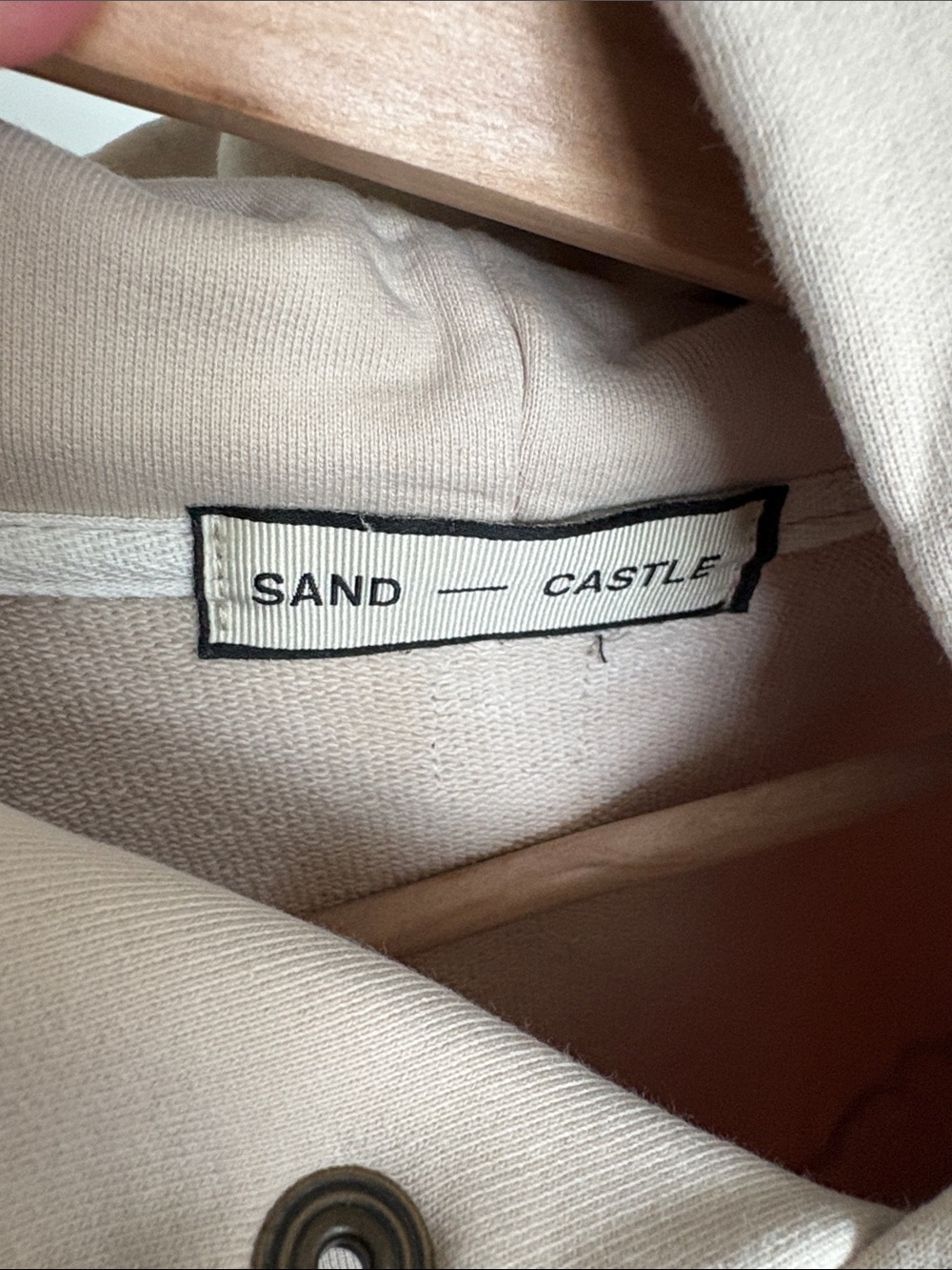 Sand Castle Embroidered Sand-Colored Hoodie View 2